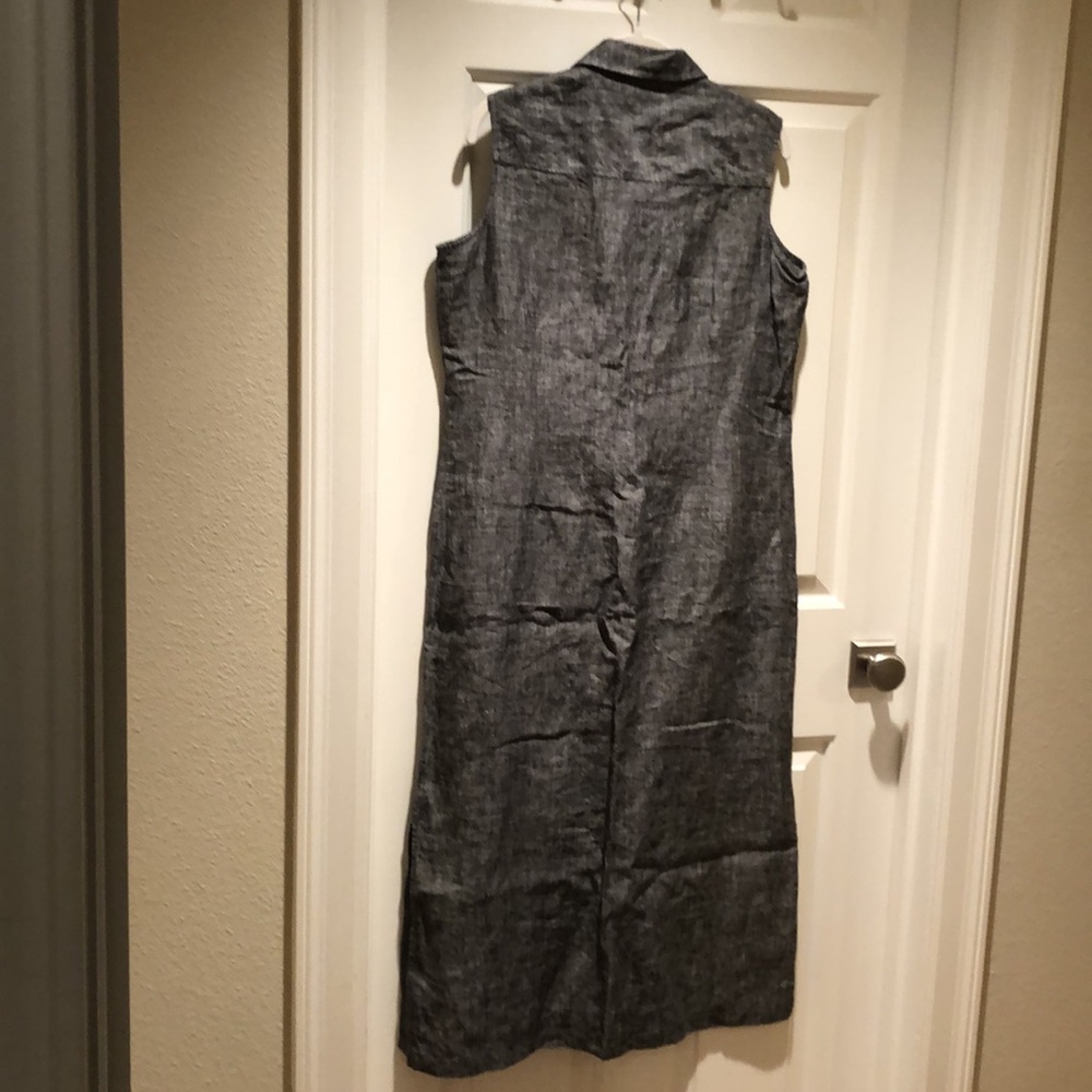 Coldwater Creek sleeveless linen shirt dress - Picture 4 of 4